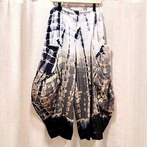 Eleven Stitch Blue Dyed Wide Leg Pants